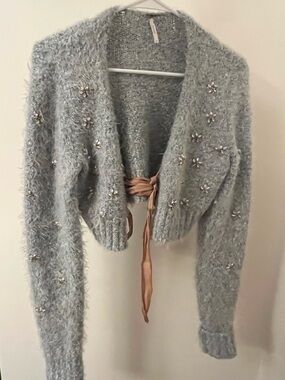 Free People Women's "Twinkle Tie-Front" Cardigan Sweater